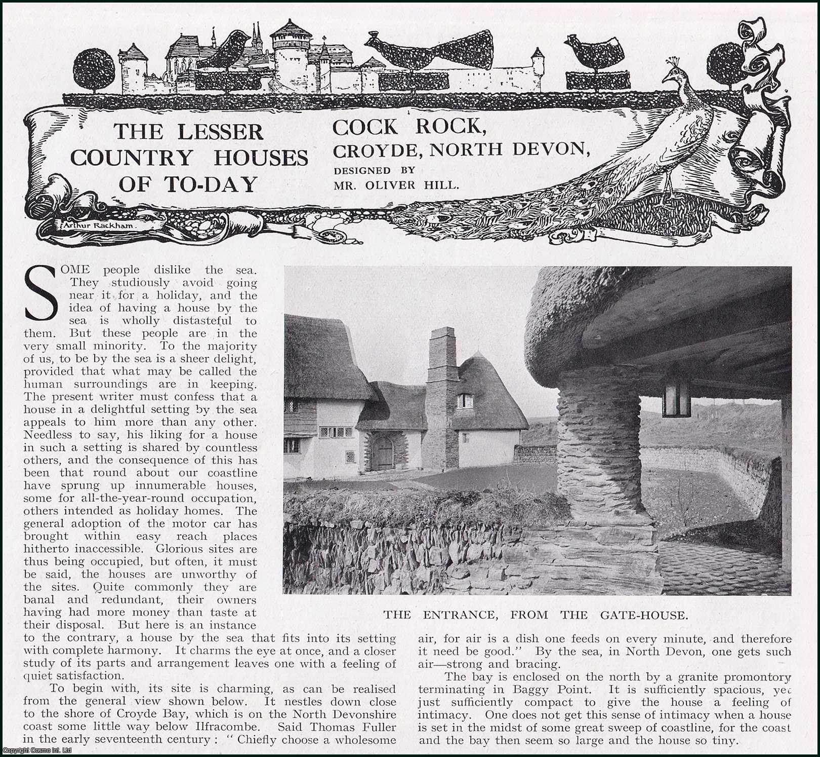 Country Life Magazine - Cock Rock, Croyde, North Devon. Several pictures and accompanying text, removed from an original issue of Country Life Magazine, 1925.