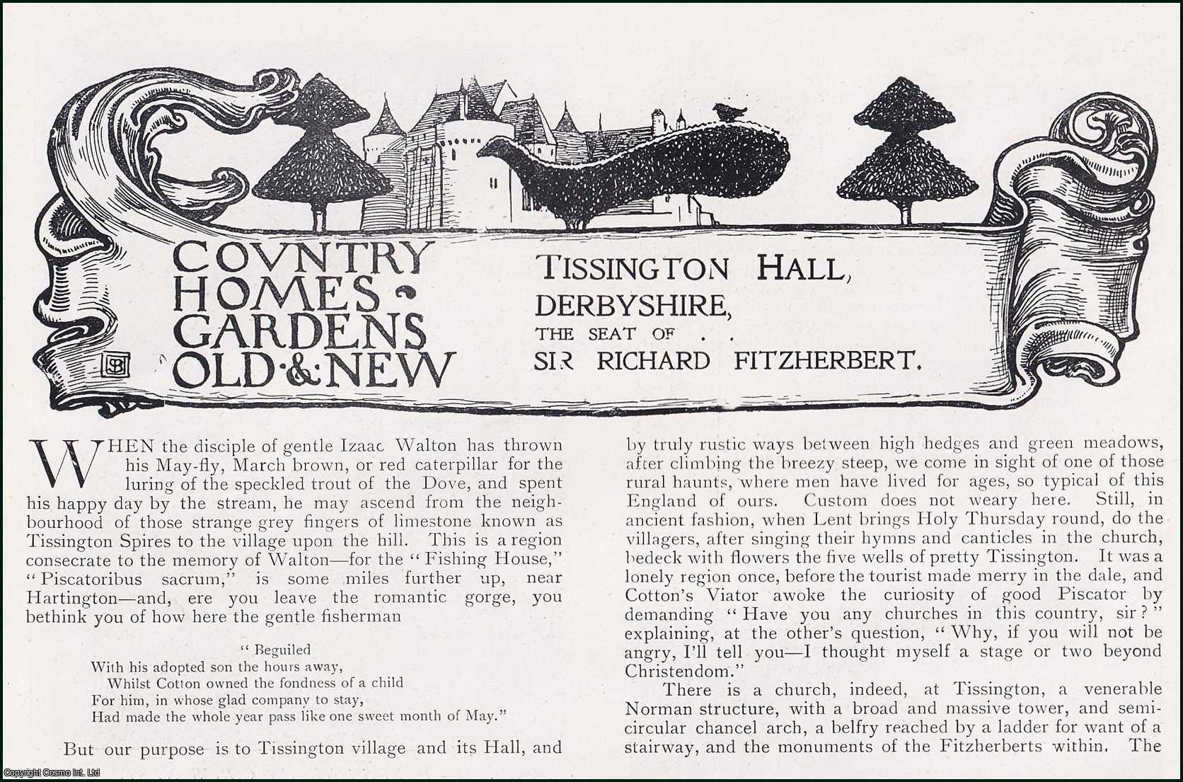 Anthony C. Deane - Tissington Hall, Derbyshire. Several pictures and accompanying text, removed from an original issue of Country Life Magazine, 1899.