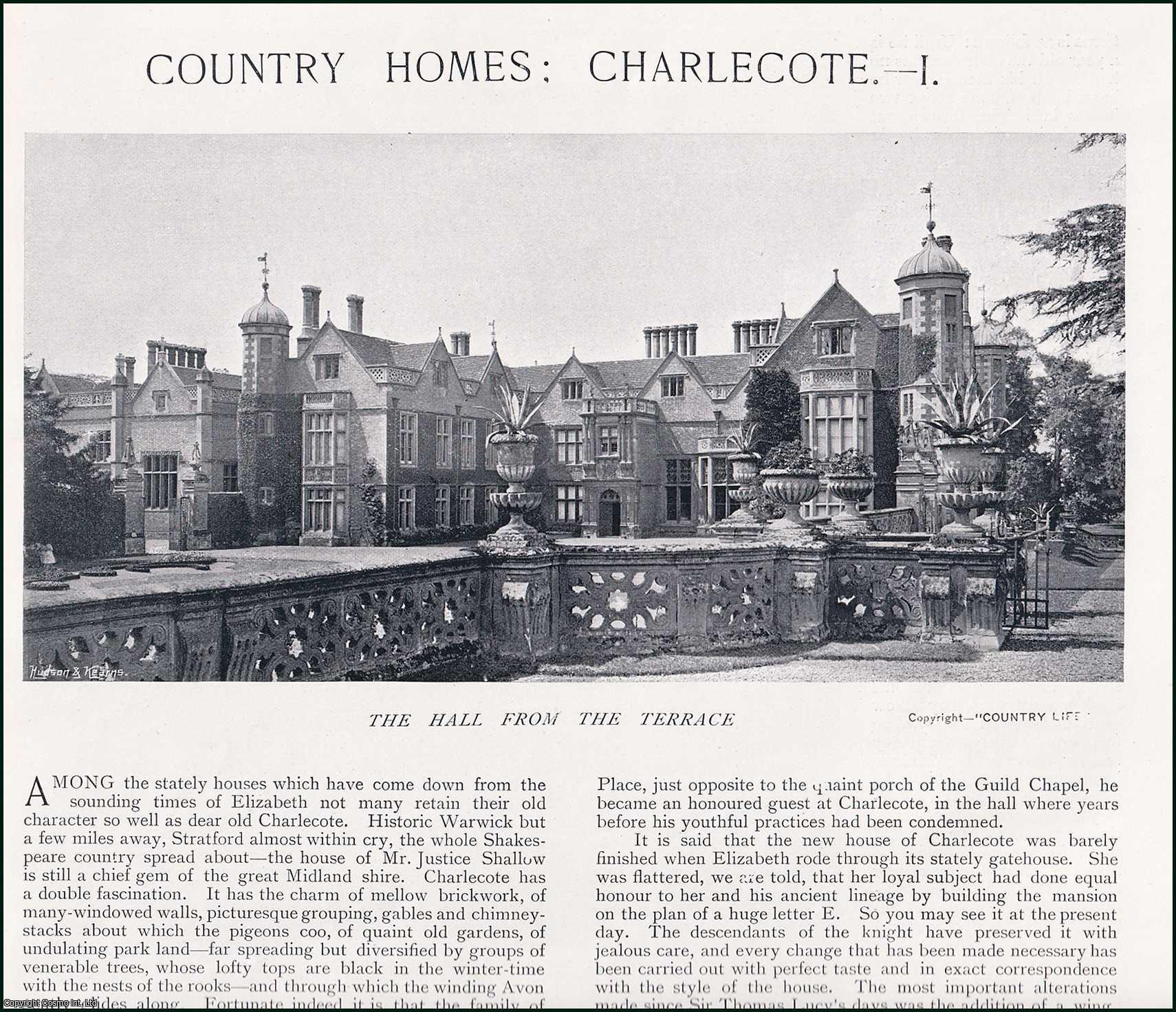 John Leyland - Charlecote, Warwick - Part I and II. Several pictures and accompanying text, removed from an original issue of Country Life Magazine, 1897.