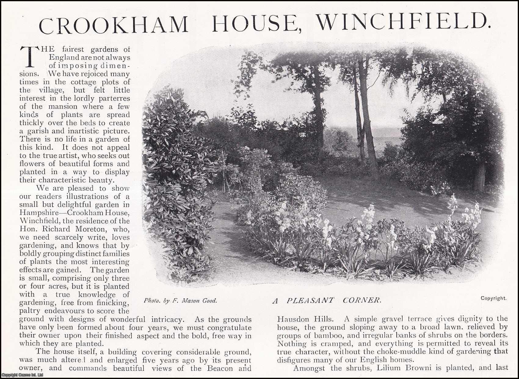 Country Life Magazine - Crookham House, Winchfield. Several pictures and accompanying text, removed from an original issue of Country Life Magazine, 1897.