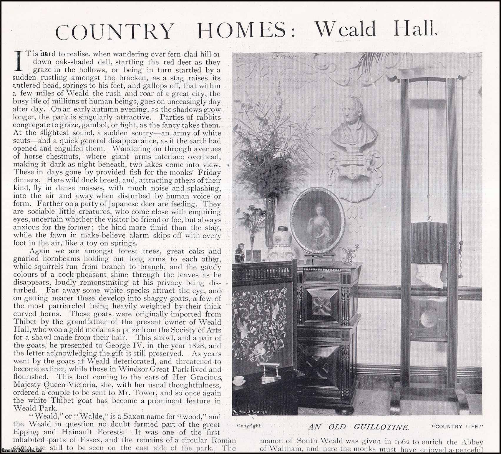 Edith Broughton - Weald Hall. Several pictures and accompanying text, removed from an original issue of Country Life Magazine, 1897.