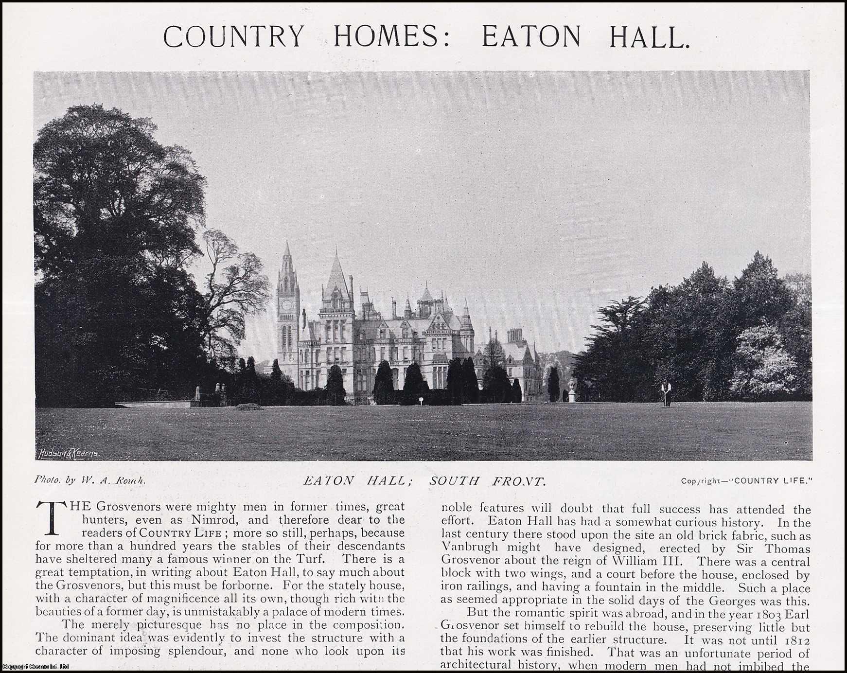 John Leyland - Eaton Hall. Several pictures and accompanying text, removed from an original issue of Country Life Magazine, 1897.