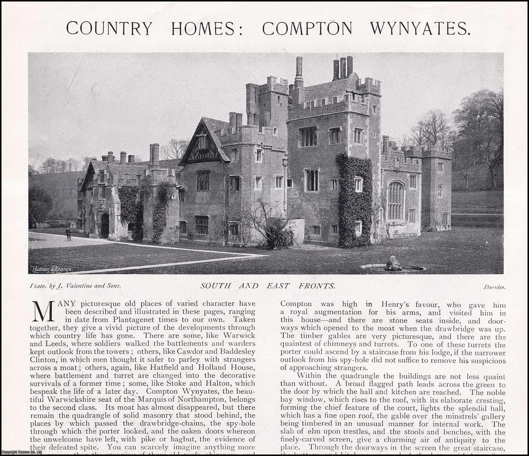 John Leyland - Compton Wynyates. Several pictures and accompanying text, removed from an original issue of Country Life Magazine, 1897.