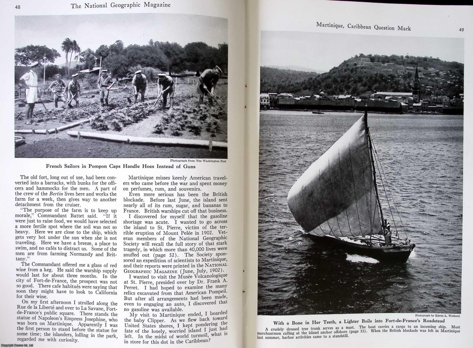 Edward T. Folliard - Martinique, an island in the Lesser Antilles of the West Indies, in the Eastern Caribbean Sea. A part of the French West Indies (Antilles). An original article from The National Geographic Magazine, 1941.