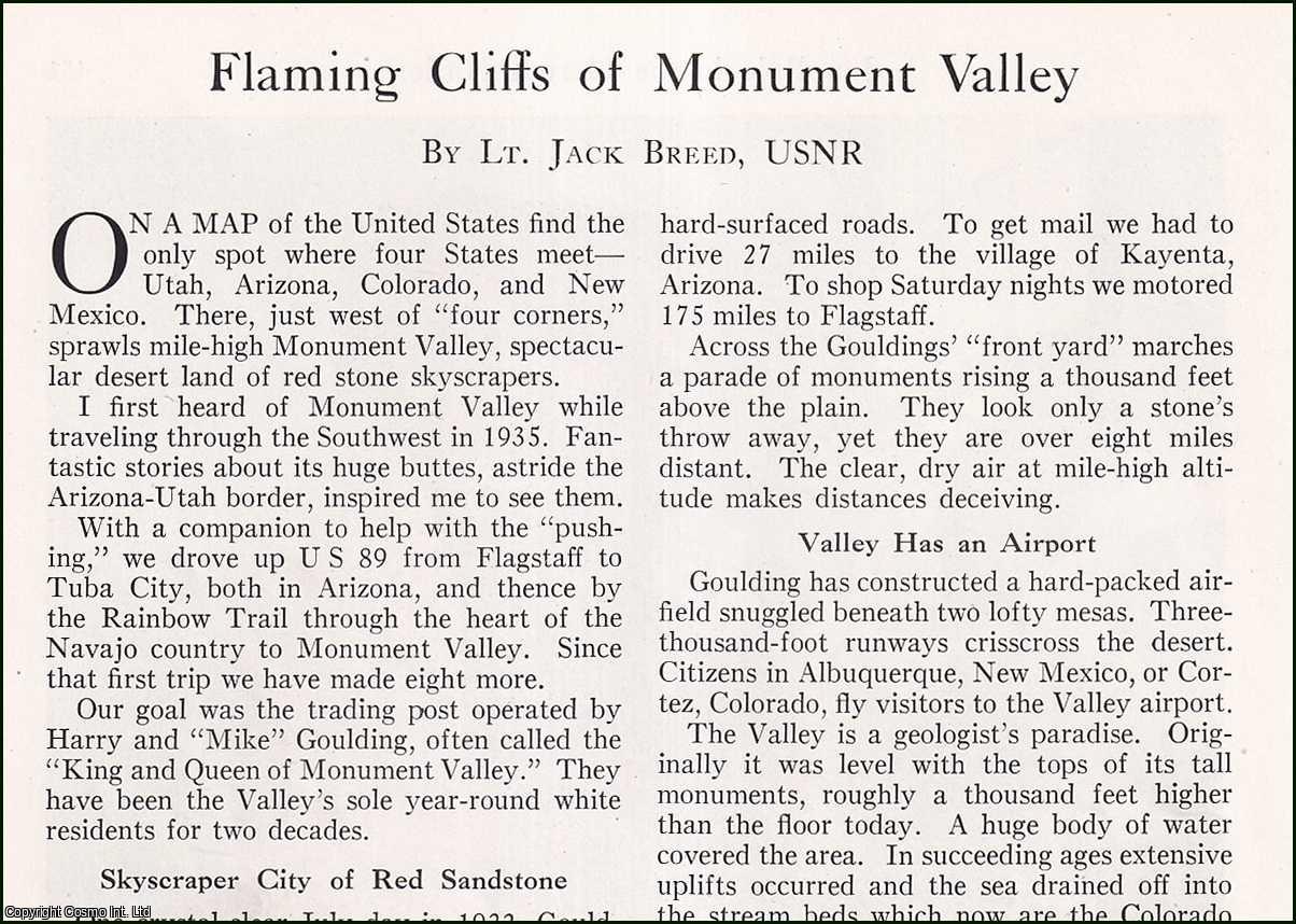 Jack Breed - Flaming Cliffs of Monument Valley. An original article from The National Geographic Magazine, 1945.