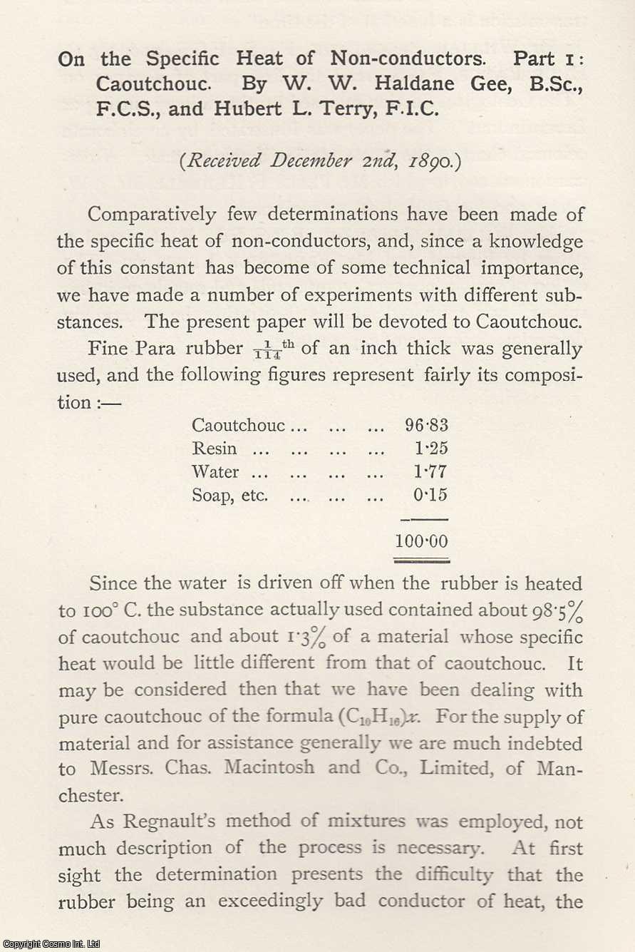 W. W. Haldane Gee - The Specific Heat of Non-Conductors. Part I: Caoutchouc. An original article from the Memoirs of the Literary and Philosophical Society of Manchester, 1891.