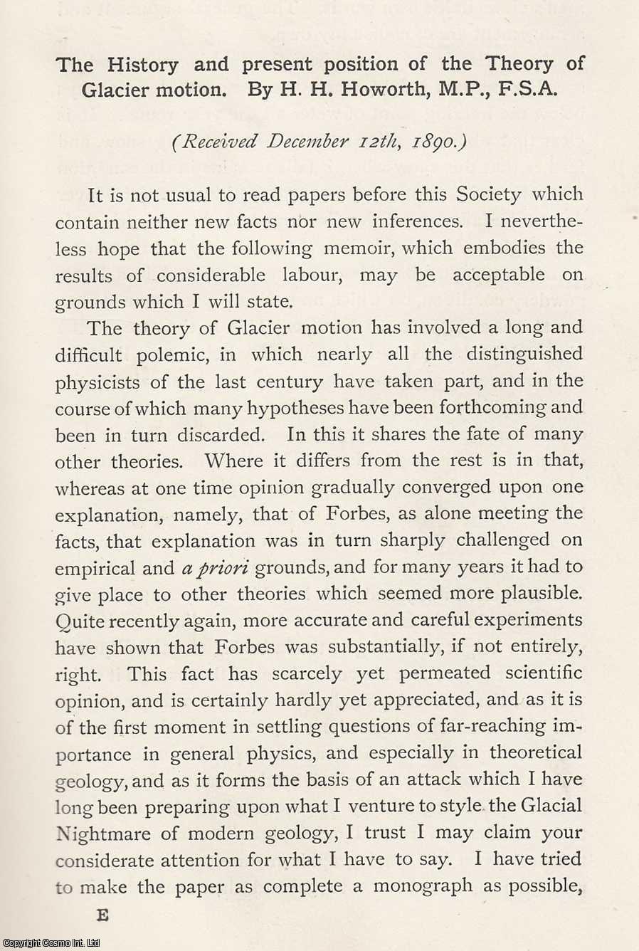 H. H. Howorth - The History and Present Position of The Theory of Glacier Motion. An original article from the Memoirs of the Literary and Philosophical Society of Manchester, 1891.