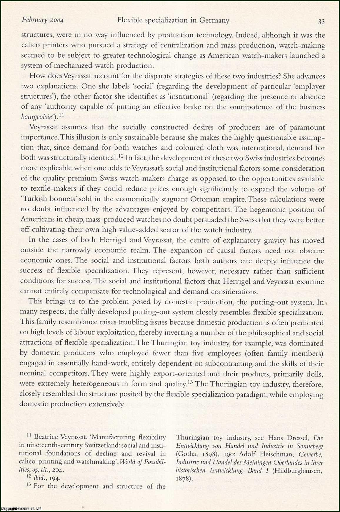 David Hamlin - Flexible Specialization and The German Toy Industry, 1870-1914. An original article from the Social History Journal, 2004.
