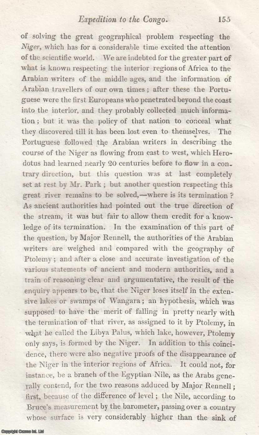AFRICAN EXPLORATION - Narrative of an Expedition to Explore The River Zaire, Usually Called The Congo, in 1816, under Captain James Hingston Tuckey. An uncommon original article from the Journal of Science and the Arts, edited by the Royal Institution of Great Britain, 1818.