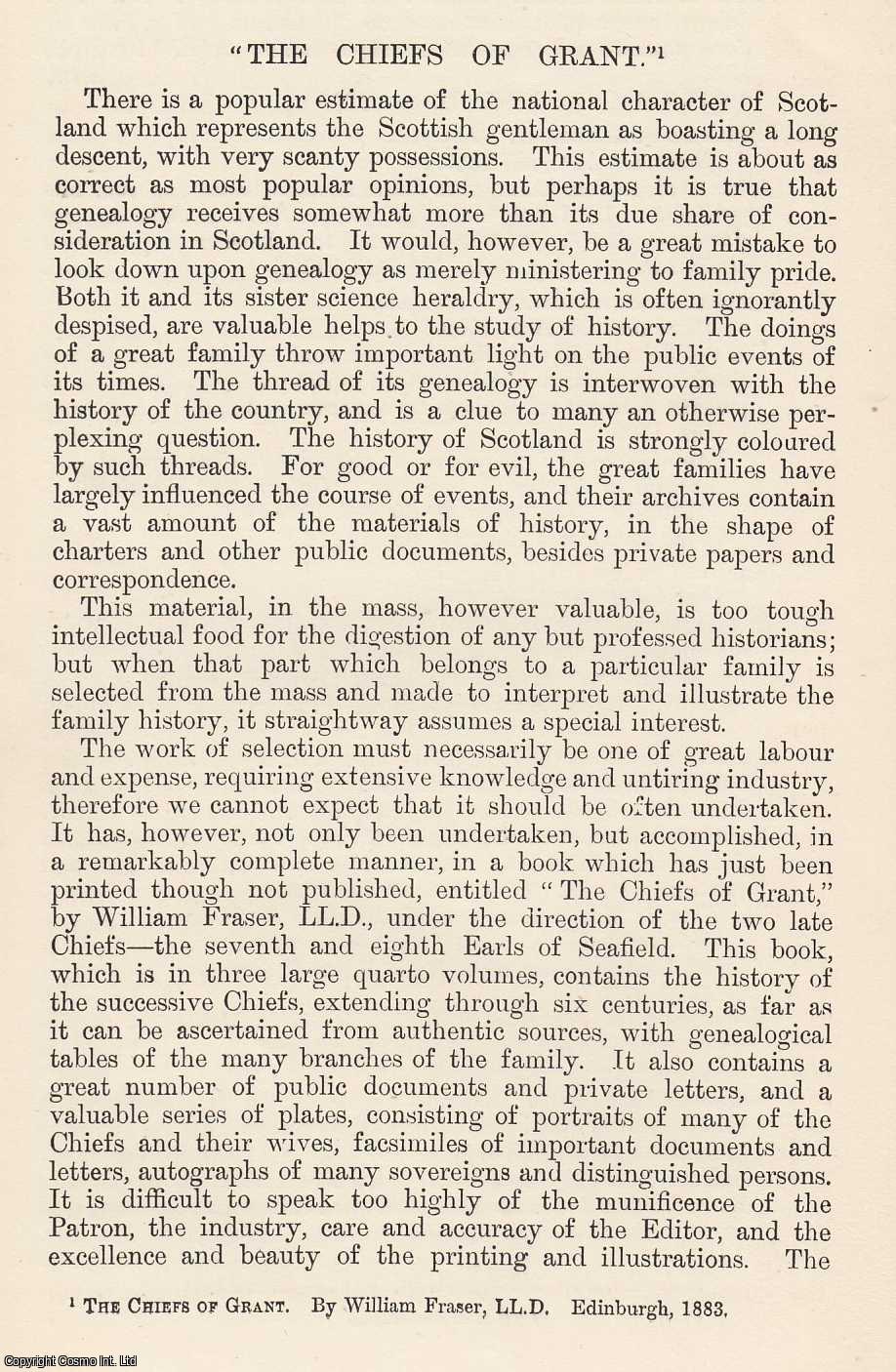 A. R. Grant - The Chiefs of Grant. An original article from The Genealogist, 1884.