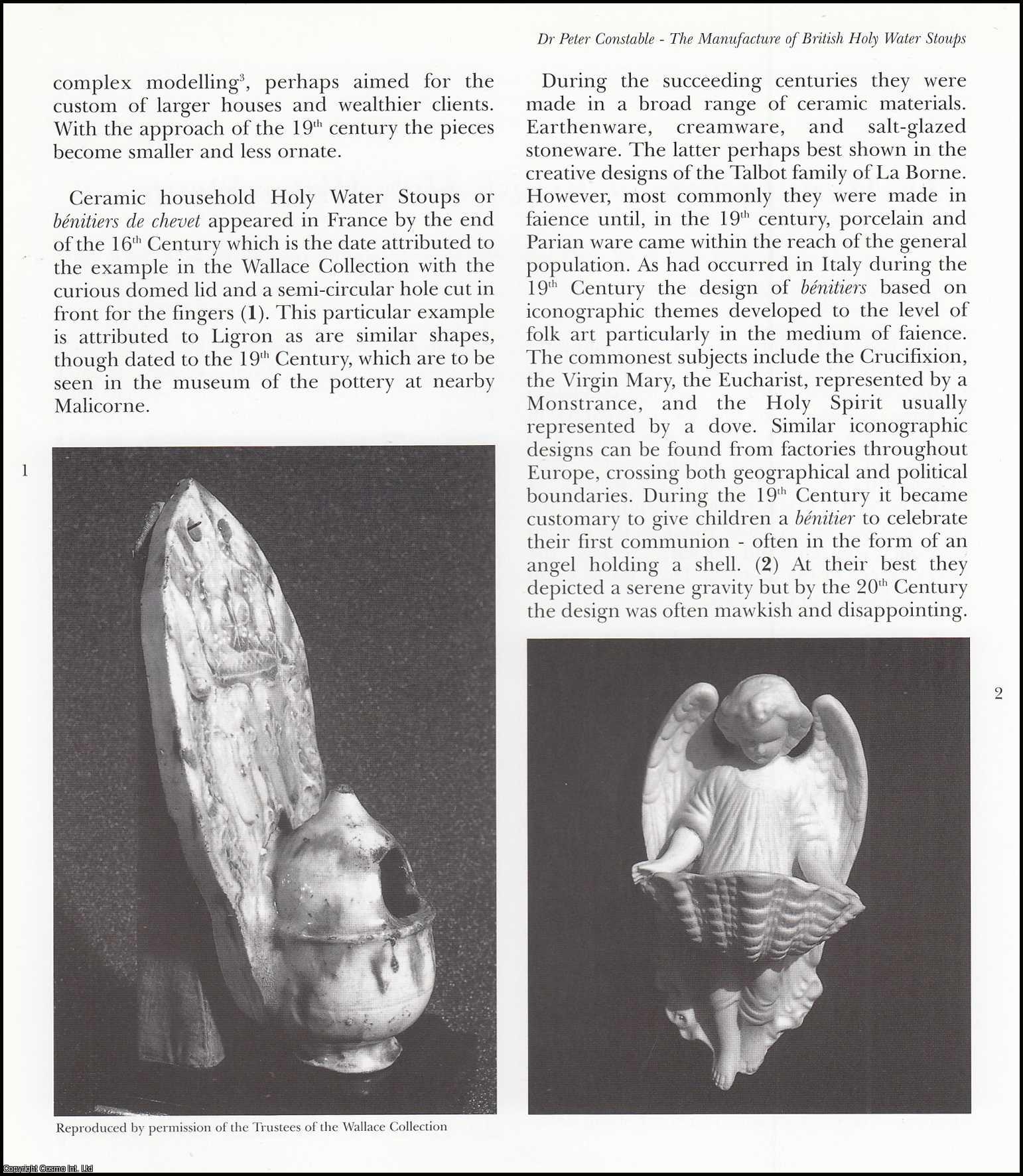 Peter Constable - The Manufacture of British Holy Water Stoups. An original article from the English Ceramic Circle, 2003.