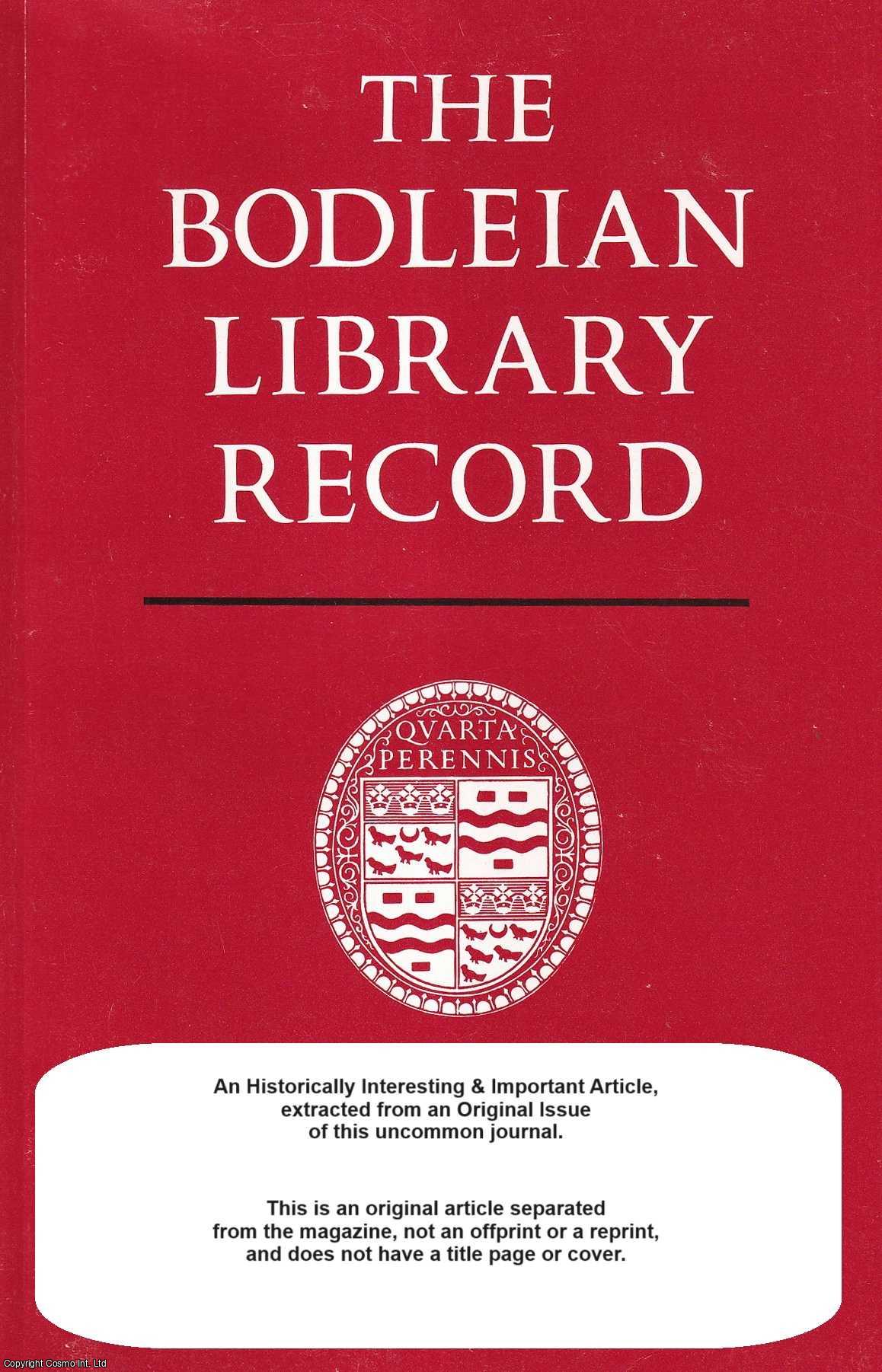 Zofia Florczak - Libri Polonici, A Special Collection in The Bodleian Library. An original article from the Bodleian Library Record, 1992.