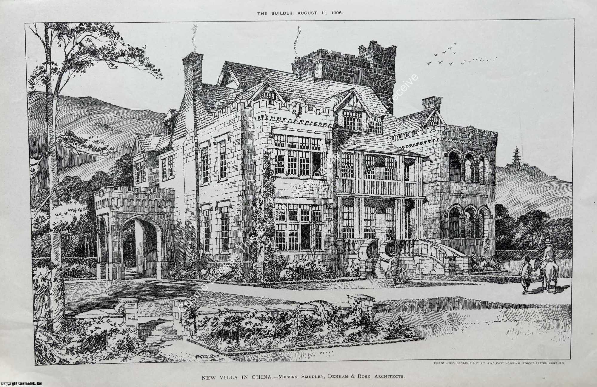 SHEFFIELD UNION NURSES HOME - 1902 : Sheffield Union Nurses Home. E. W. Mountford, Architect. An original page from The Builder. An Illustrated Weekly Magazine, for the Architect, Engineer, Archaeologist, Constructor, & Art-Lover.