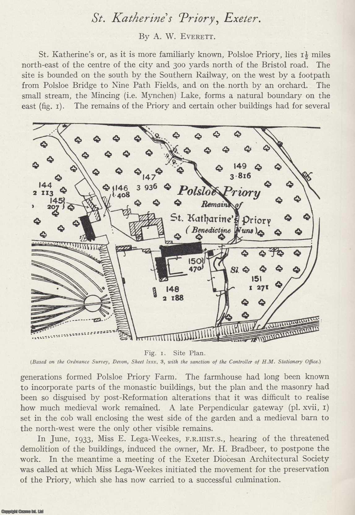 A. W. Everett - St. Katherine's Priory, Exeter. An original article from the Devon Archaeological Exploration Society, 1934.