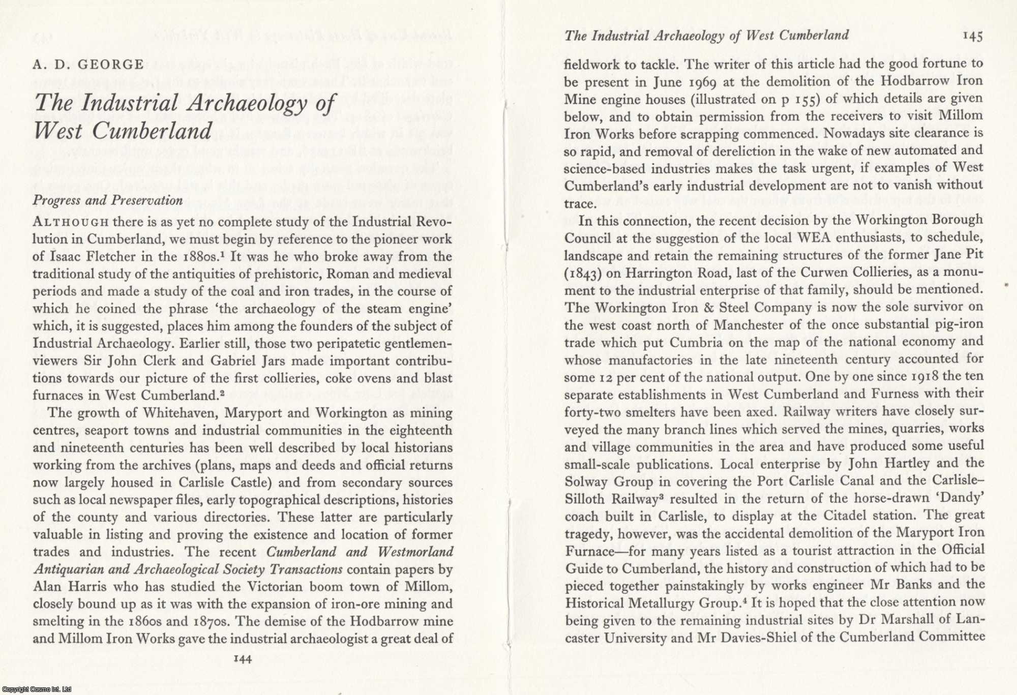 A. D. George - West Cumberland - The Industrial Archaeology. An original article from the Journal of Industrial Archaeology, 1970.