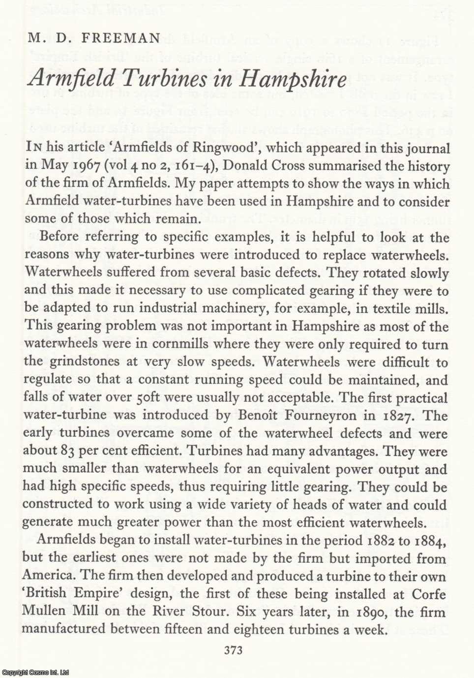 M. D. Freeman - Armfield Turbines in Hampshire. An original article from the Journal of Industrial Archaeology, 1971.