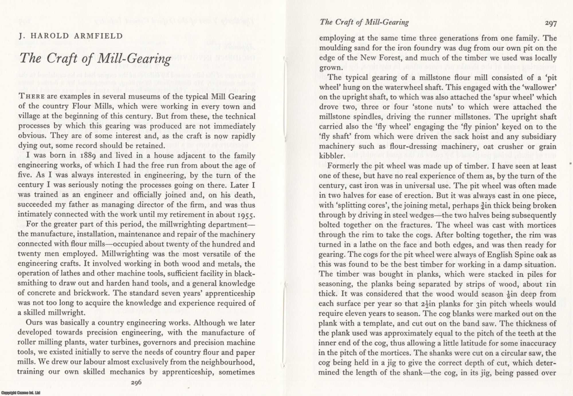J. Harold Armfield - The Craft of Mill-Gearing. An original article from the Journal of Industrial Archaeology, 1972.