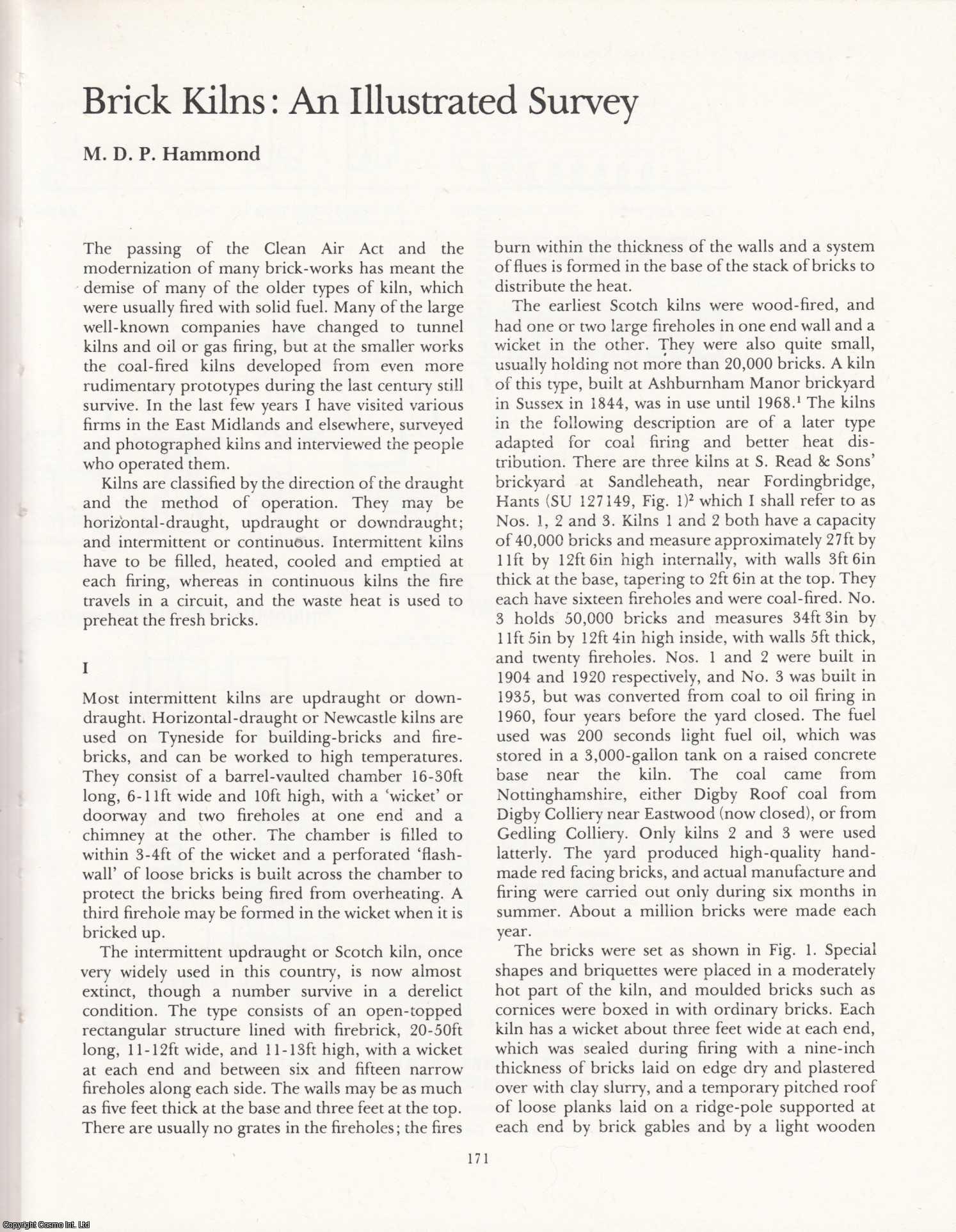 M. D. P. Hammond - Brick Kilns. An original article from the Industrial Archaeology Journal, 1977.