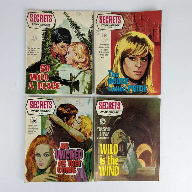 Secrets Story Library - Lot of 4 Romance Pulps (Secret Story Library Nos. 44, 46, 104, 107)