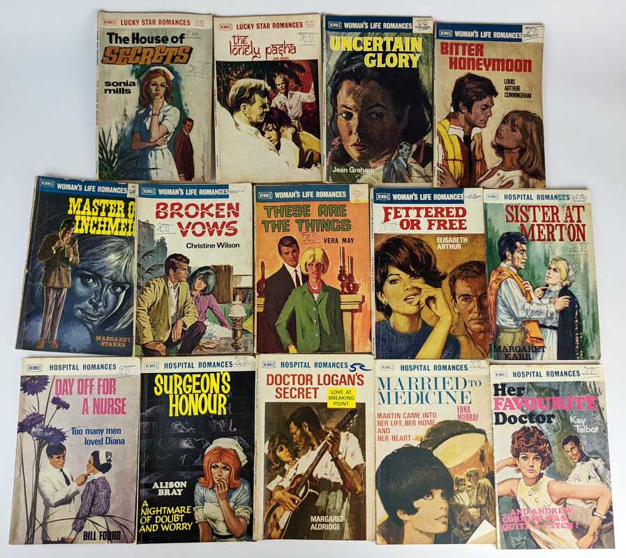 Various Authors - Lot of 14 Romance Pulps (Newnes Lucky Star, Woman's Life, and Hospital Romances)