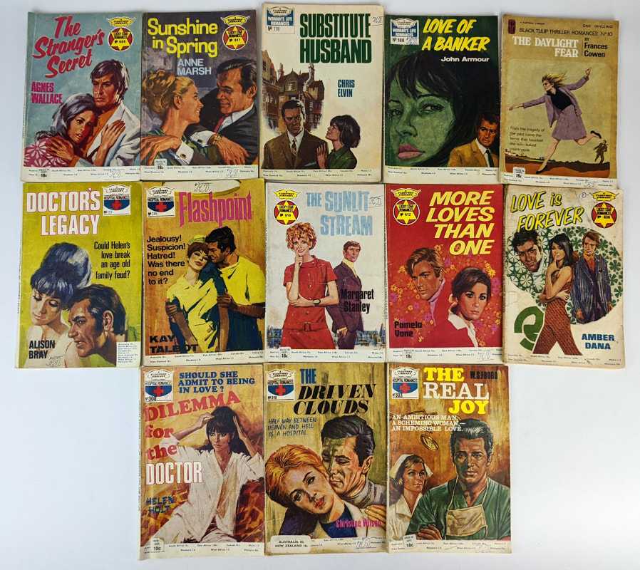 Various Authors - Lot of 13 Romance Pulps (Woman's Life, Lucky Star, Hospital, and Black Tulip Thriller Romances)