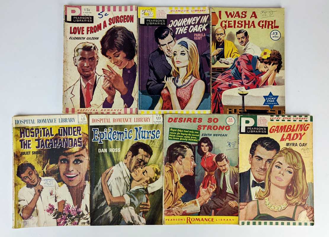 Various Authors - Lot of 7 Romance Pulps (Pearson Lucky Star, Hospital, Glamour Library)