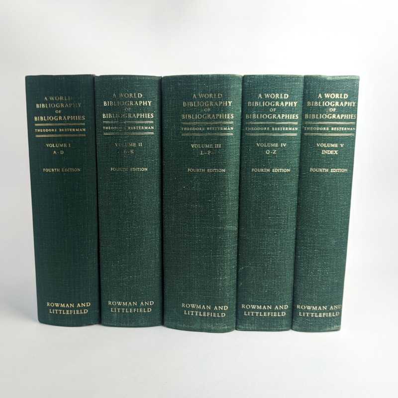 Theodore Besterman - A World Bibliography of Bibliographies (5 Volumes)
