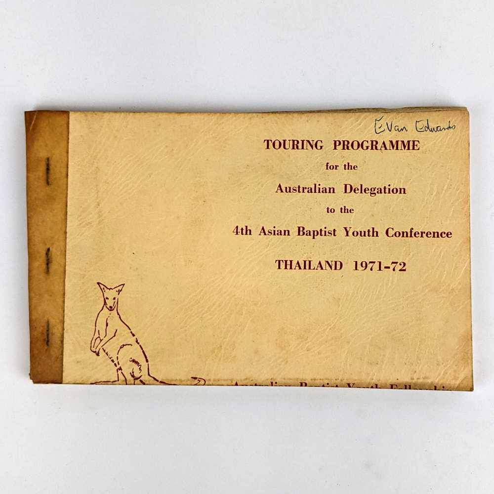 W. L. Hellier - Touring Programme for the Australian Delegation to the 4th Asian Baptist Youth Conference, Thailand 1971-72