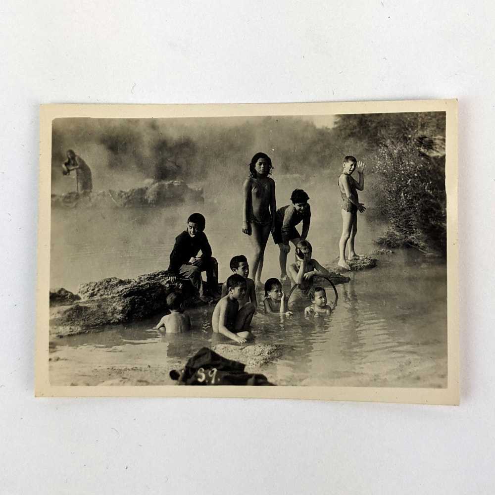 Anonymous - Photograph of Maori Children in Hot Pool, Thermal Region, Rotorua