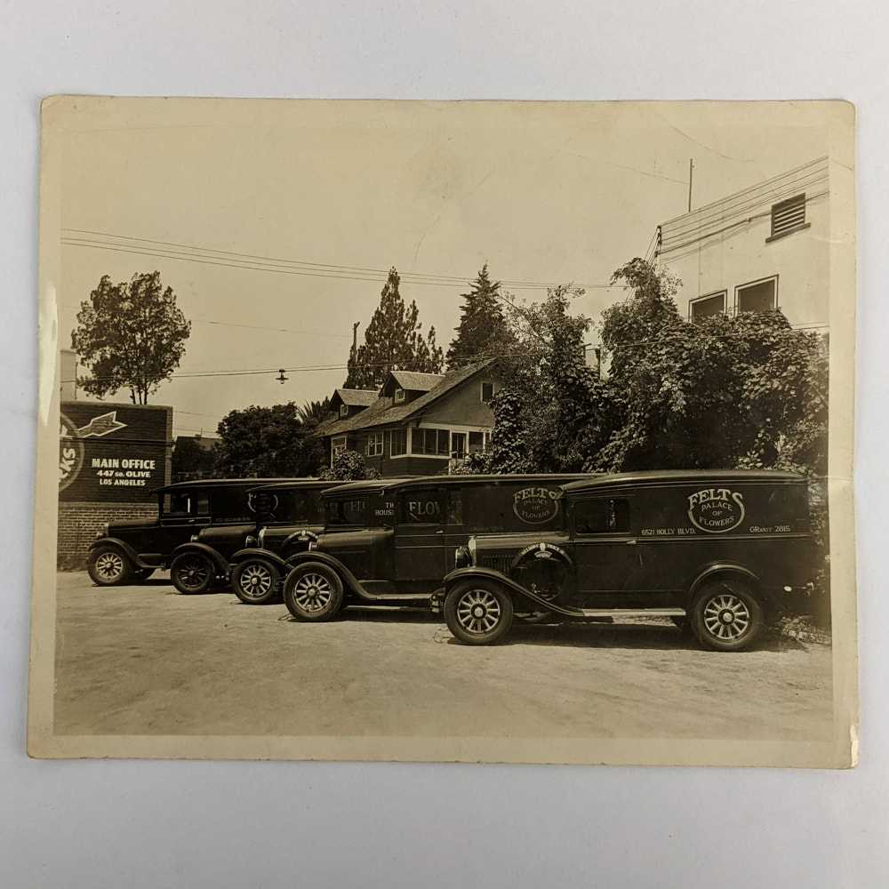 Chas. W. Beam - Photograph of Felts Palace of Flowers Delivery Vehicles, Los Angeles