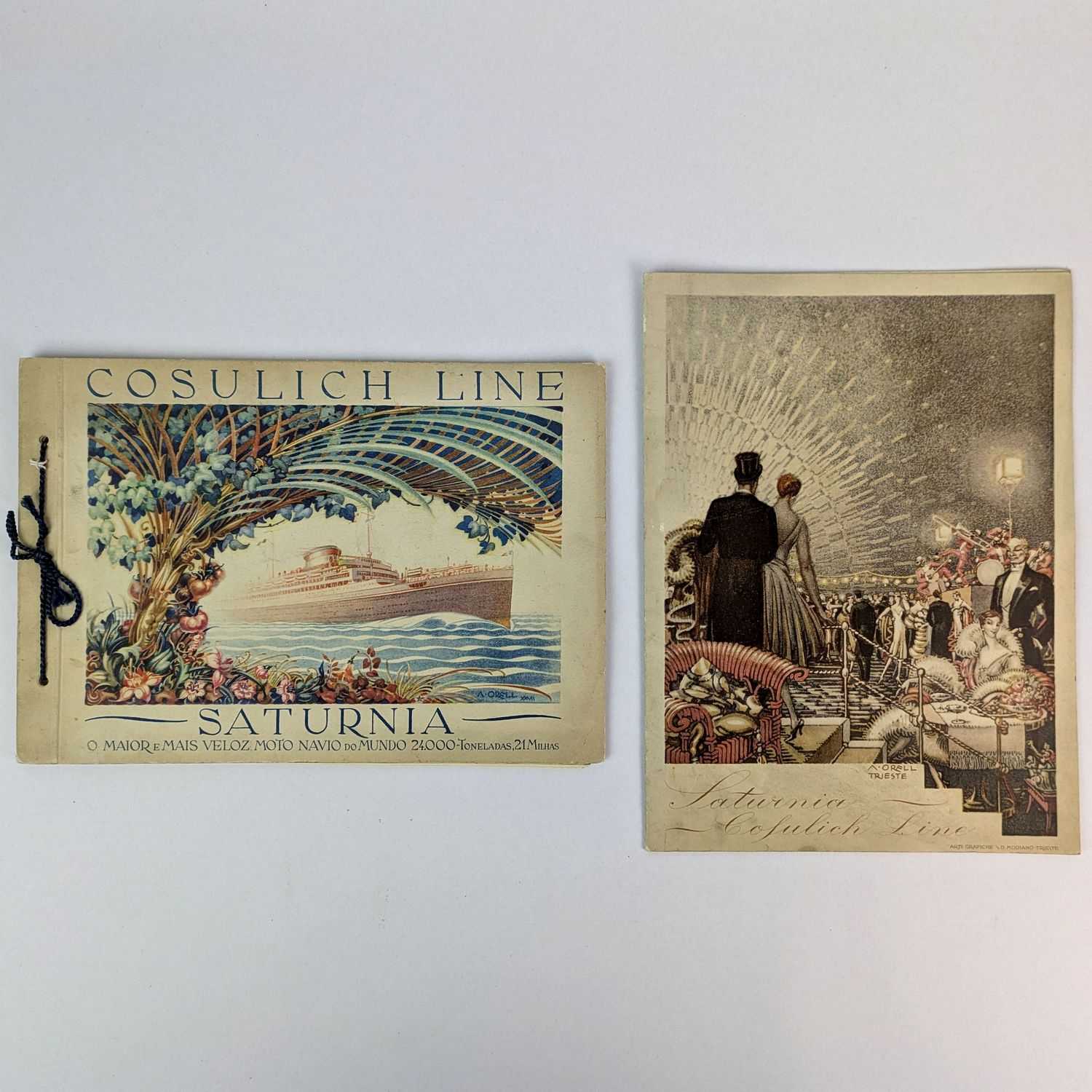 Argio Orell - Cosulich Line Saturnia (Souvenir and Menu)