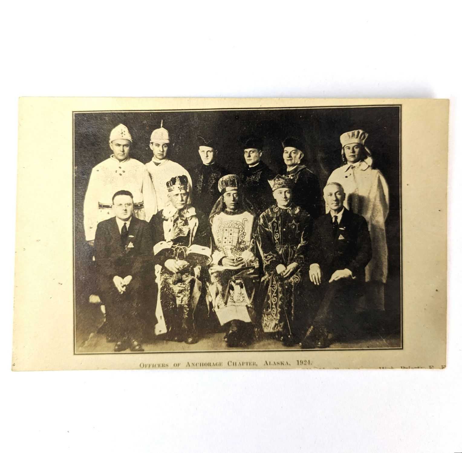 [FREEMASONRY] - Officers of Anchorage Chapter, Alaska, 1924