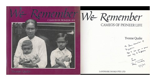 QUAHE, YVONNE Wir erinnern uns: Cameos des Pionierlebens / Yvonne Quahe 1986 Erstausgabe - Bild 1 von 1