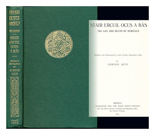 Image of STAIR ERCUIL. IRISH TEXTS SOCIETY Stair Ercuil ocus a bs : The life and death o