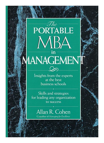 COHEN, ALLAN R. The Portable MBA in Management / Allan R. Cohen 1993 First Editi - Zdjęcie 1 z 1