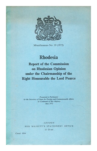 COMMISSION ON RHODESIAN OPINION (GREAT BRITAIN) Rhodesia : report of the Commiss - Zdjęcie 1 z 1